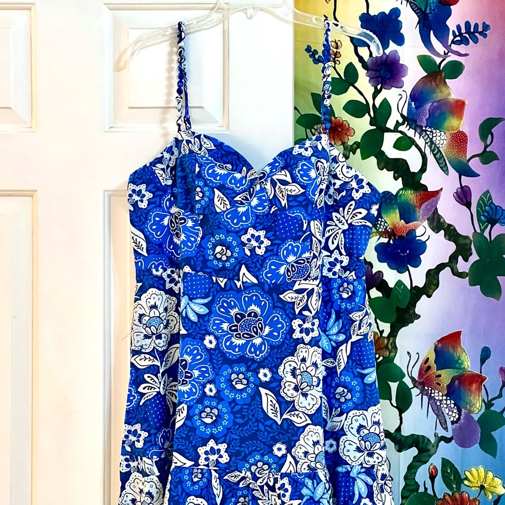 🌺🎉HP🎉🌺 NWT Anthropologie Farm Rio Full Of Flowers Sweetheart Midi Dress - Picture 7 of 16